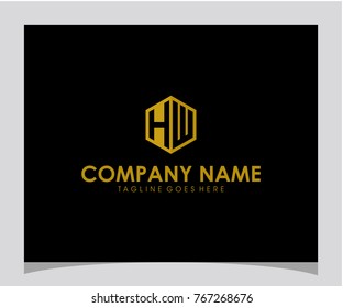 HW initial letter logo design