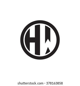 HW initial letters circle monogram logo