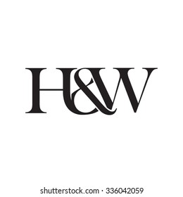 H&W Initial logo. Ampersand monogram logo