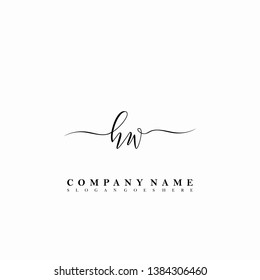 HW Initial luxury handwriting logo vector