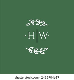 HW initial monogram wedding with creative design