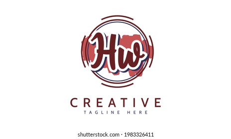 HW Initials, handwriting logo vector