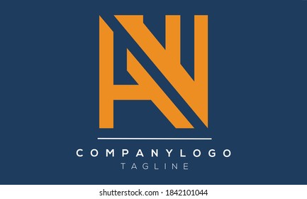 Diseño del logotipo del alfabeto de texto en letra monográfica de HW iniciales