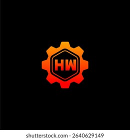 HW Initials Tech Logo Vector Art Icons and Graphics