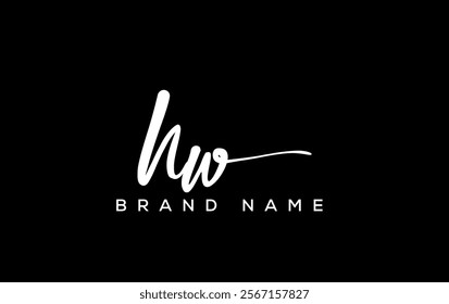 HW letter beauty handwriting vector logo. 