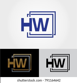 HW Letter Design - Initials Logo - Text Logo Design
