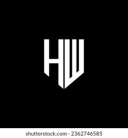 HW letter logo design with black background in illustrator. Vector logo, calligraphy designs for logo, Poster, Invitation, etc.