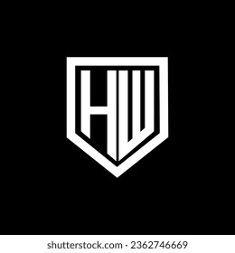 HW letter logo design with black background in illustrator. Vector logo, calligraphy designs for logo, Poster, Invitation, etc.