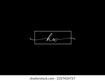 Diseño del logotipo de la carta HW y logotipo inicial