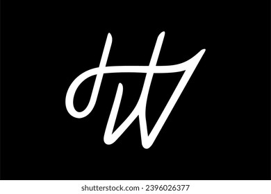 HW letter logo design, monogram, icon, symbol, initial. Combination of H and W letter in monogram logo design, casual looks. Very match for realtor, night club, lawyer, financial planner logo etc