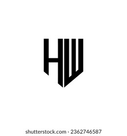 HW letter logo design with white background in illustrator. Vector logo, calligraphy designs for logo, Poster, Invitation, etc.