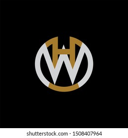 HW Letter monogram with abstrac concept style design