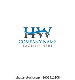HW letter Type Logo Design vector Template. Letter HW logo Design