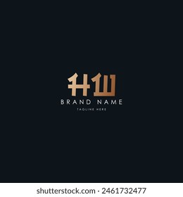 HW-Buchstaben Vektorgrafik Logo Design