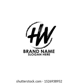 hw logo letter design vector