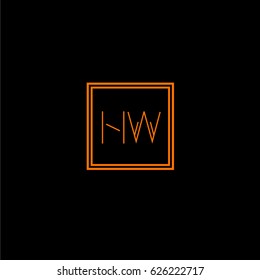 hw logo letter initial, Abstract Polygonal Background Logo, design for Corporate Business Identity,flat icon, Alphabet letter