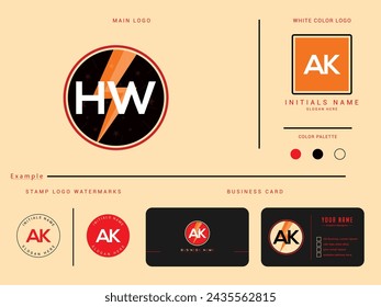 Hw, HW Logo Letter Vector Su Negocio Eléctrico