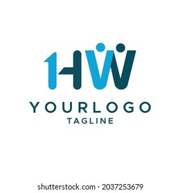 HW Logo Monogram design vector template