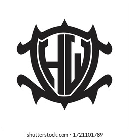 HW-Logo-Monogramm einzeln auf Rahmenschild-Design-Vorlage