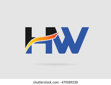 HW Logo. Vector Graphic Branding Letter Element
