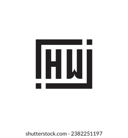 HW minimalist geometric symbol logo in high quality professional design that will print well across any print media