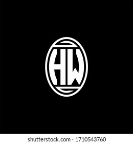 Hw Monogram Logo Isolated On Oval Stock Vector (Royalty Free) 1710543760