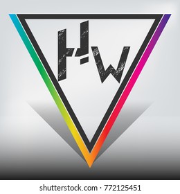 HW Multicolor Triangle LOGO with Dark Gray Highlight and Shadow