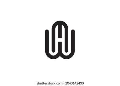 HW oder MW moderne, einzigartige Monogramm-Logo-Design, Vektorgrafik