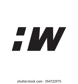 HW negative space letter logo