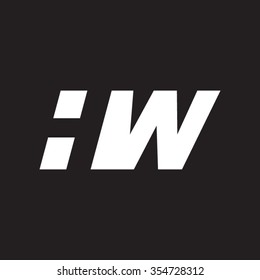 HW negative space letter logo black background