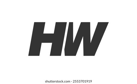 HW Techno Editable Font Logo For Corporate Branding. Bold, Futuristic Design With Unique Typographic Ideas. Minimal Custom Type And Dynamic Letter Variations For Promotion, Printing, And Book Titles