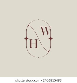HW Hochzeitsklassiker in elegantem Monogramm mit qualitativ hochwertigem professionellem Design, das gut drucken wird