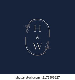 HW wedding initial logo letters in high quality professional design that will print well across any print media