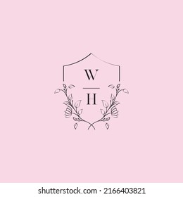 HW wedding logo letters in high quality professional design that will print well across any print media