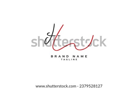 HW, WH, Abstract initial monogram letter alphabet logo design