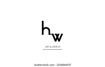HW, WH, H, W abstract letters logo monogram