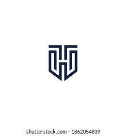 hw wh leters logo moderen simple and elegant