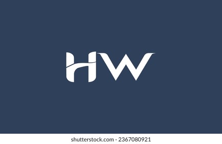 HW or WH letter logo design vector template.