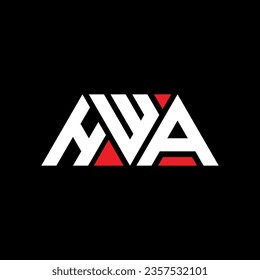 Diseño del logotipo de la letra del triángulo HWA con forma triangular. Monograma de diseño del logotipo del triángulo HWA. Plantilla de logotipo vectorial de triángulo HWA con color rojo. Logotipo triangular HWA Diseño sencillo, elegante y lujoso.