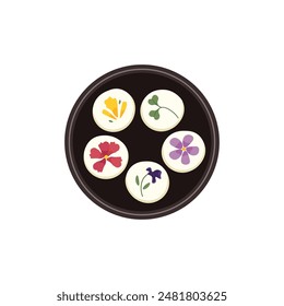 Hwajeon, sweet rice cake with flowers