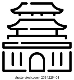 Hwaseong Fortress icon illustration, for UIUX, Infographic, etc