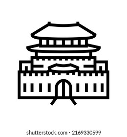 hwaseong fortress line icon vector. hwaseong fortress sign. isolated contour symbol black illustration