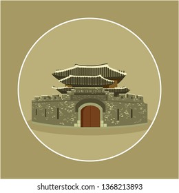 Hwaseong Fortress.City,Suwon-si, Gyeonggi-do.Architecture of Asia.Landmark of South Korea.