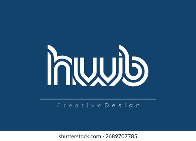 HWB Creative Unique Modern Letter Logo Design. Elegant Monogram Logo Design with Decorative Elements and Typography