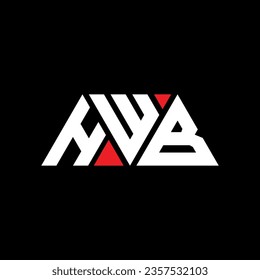 HWB triangle letter logo design with triangle shape. HWB triangle logo design monogram. HWB triangle vector logo template with red color. HWB triangular logo Simple, Elegant, and Luxurious design.