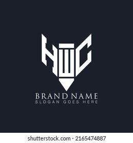 HWC Unique modern flat abstract geometric initials vector letter logo design.
