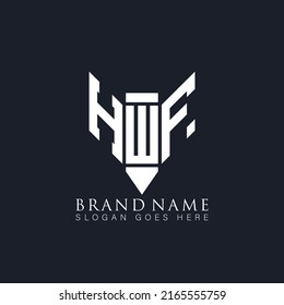 HWF Unique modern flat abstract geometric initials vector letter logo design.
