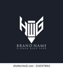 HWG Einzigartiges, modernes, abstraktes geometrisches Design mit Vektorbriefen Logo-Design.
