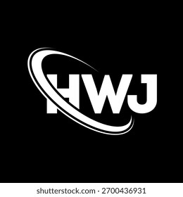 HWJ logo. HWJ letter. HWJ letter logo design. Initials HWJ logo linked with circle and uppercase monogram logo. HWJ-typography for technology, business and real estate brand.