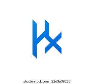 HX, HX Abstrakte Buchstaben Logo-Monogramm. Ursprünglicher Brief HX Rot Swoosh Logo Swoosh Logo. Logo-Design-Symbol für HX-Buchstaben